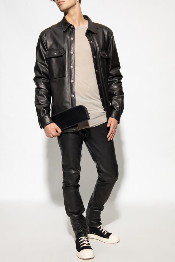 Rick Owens 'Outershirt' leather shirt | Men's Clothing | Vitkac
